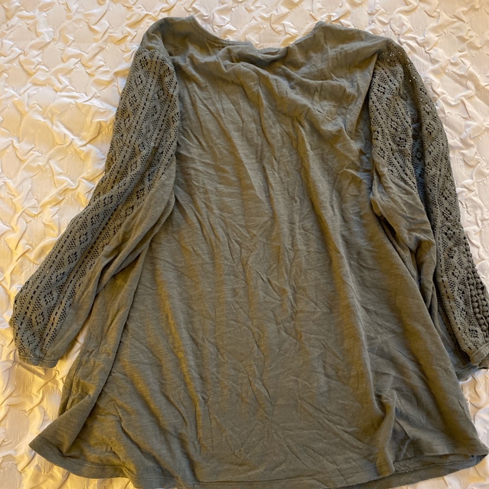 Olive green long sleeve top - Picture 2 of 3